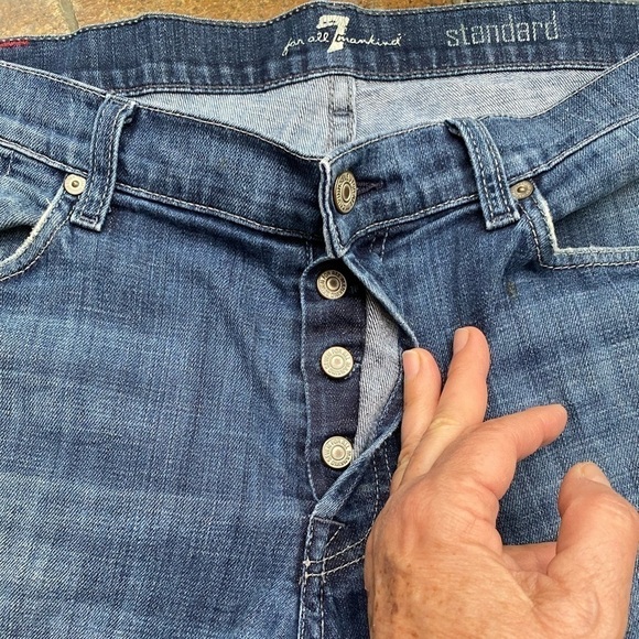 7 For All Mankind Standard Button Fly Jeans Size 34 - Picture 3 of 11